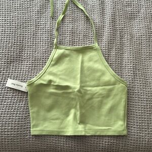 NWT Aritzia Sunday Best Aubrey Halter Top Sage Brush Green In Small